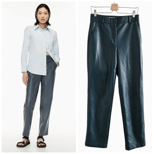 Aritzia Babaton Command Vegan Leather Pant Green Size 8 Contemporary